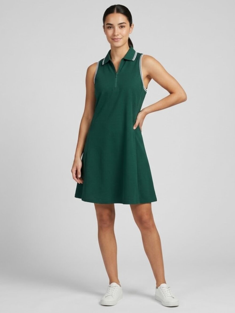 RLX Ralph Lauren Green Athletic Polo Dress Built-In Bra Racerback - Deep Green